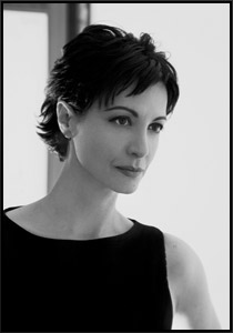 juliet Stewart, black and white portrait